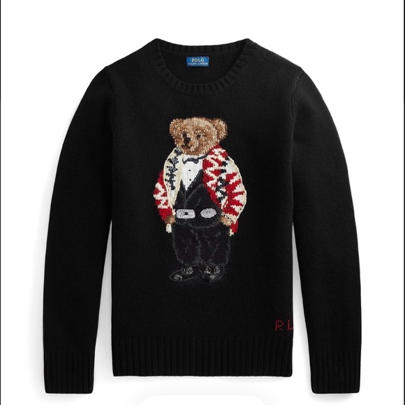 Original Vintage Wool/Cashmere Blended Polo Bear in Tuxedo and Cardigan